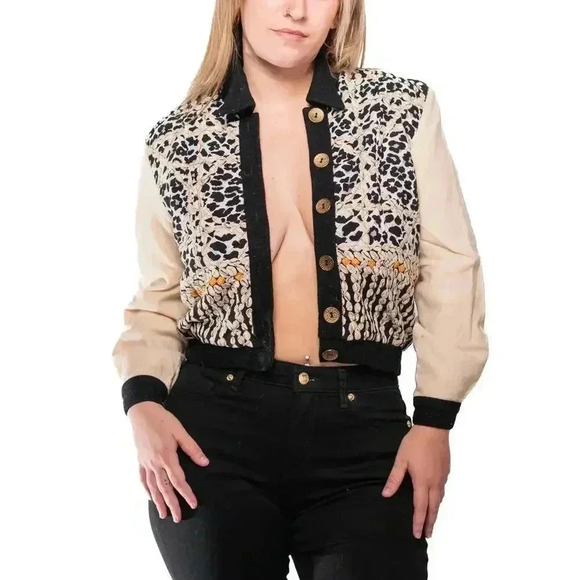 Vintage 1980’s does 1950’s Howard Wolf Floral Silky Cropped Jacket - Picture 3 of 10